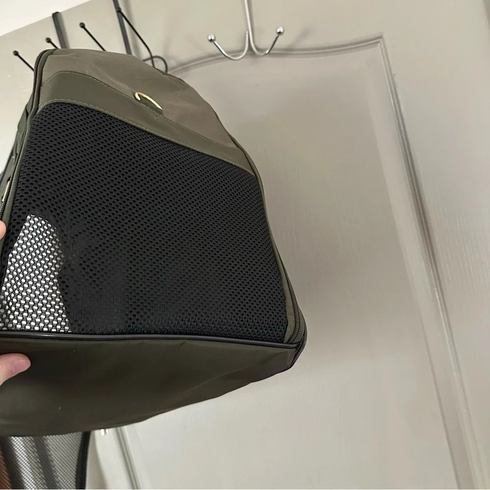 Army Green Quilted Pet Carrier Small/Medium Animal Vacation Plain Unisex